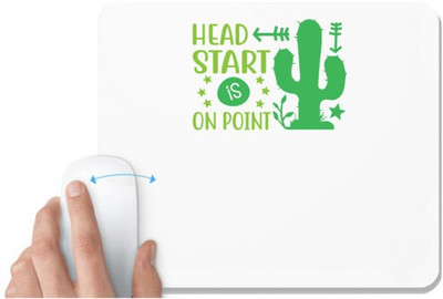 UDNAG White Mousepad 'Teacher Student | Head start is on point' for Computer / PC / Laptop [230 x 200 x 5mm] Mousepad(White)