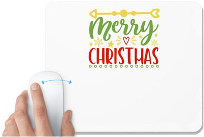 UDNAG White Mousepad 'Christmas | merry christmass' for Computer / PC / Laptop [230 x 200 x 5mm] Mousepad(White)