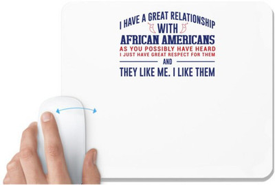 UDNAG White Mousepad 'African Americans | Donalt Trump' for Computer / PC / Laptop [230 x 200 x 5mm] Non Slip Base Mousepad(White)