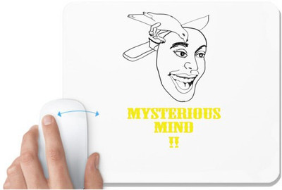UDNAG White Mousepad 'Mind | Misterious mind' for Computer / PC / Laptop [230 x 200 x 5mm] Non Slip Base Mousepad(White)