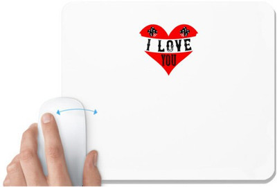 UDNAG White Mousepad 'Couple | Mr. i love you' for Computer / PC / Laptop [230 x 200 x 5mm] Non Slip Base Mousepad(White)