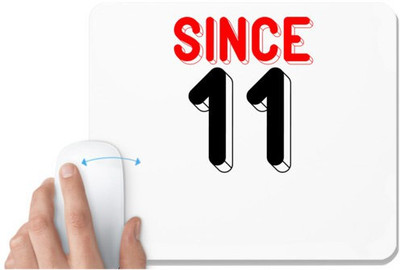 UDNAG White Mousepad 'Couple | since 11' for Computer / PC / Laptop [230 x 200 x 5mm] Non Slip Base Mousepad(White)