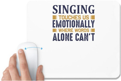 UDNAG White Mousepad 'Singing | singing touches' for Computer / PC / Laptop [230 x 200 x 5mm] Non Slip Base Mousepad(White)