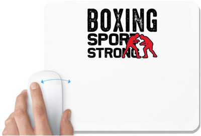 UDNAG White Mousepad 'Boxing | Boxing sport' for Computer / PC / Laptop [230 x 200 x 5mm] Non Slip Base Mousepad(White)