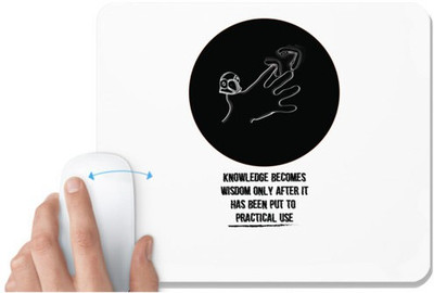 UDNAG White Mousepad 'Knowledge | Knowledge become wisdom only after it' for Computer / PC / Laptop [230 x 200 x 5mm] Non Slip Base Mousepad(White)