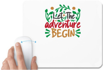 UDNAG White Mousepad 'Christmas | let the adventure begin' for Computer / PC / Laptop [230 x 200 x 5mm] Non Slip Base Mousepad(White)