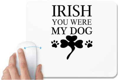 UDNAG White Mousepad 'Dog | Irish' for Computer / PC / Laptop [230 x 200 x 5mm] Non Slip Base Mousepad(White)