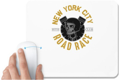 UDNAG White Mousepad 'Racing | New york' for Computer / PC / Laptop [230 x 200 x 5mm] Non Slip Base Mousepad(White)