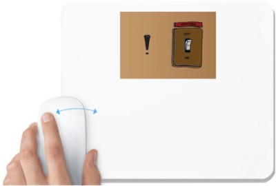 UDNAG White Mousepad 'Emotion plug | Emotion off on' for Computer / PC / Laptop [230 x 200 x 5mm] Mousepad(White)