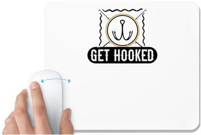 UDNAG White Mousepad 'Fishing | hooked' for Computer / PC / Laptop [230 x 200 x 5mm] Non Slip Base Mousepad(White)