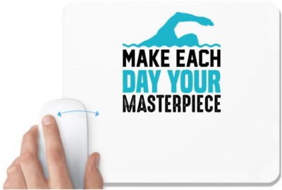 UDNAG White Mousepad 'Swimming | Make' for Computer / PC / Laptop [230 x 200 x 5mm] Mousepad(White)