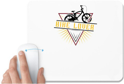 UDNAG White Mousepad 'Rider | bike lover' for Computer / PC / Laptop [230 x 200 x 5mm] Non Slip Base Mousepad(White)