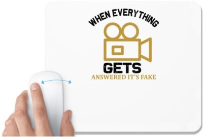 UDNAG White Mousepad 'Movies | When' for Computer / PC / Laptop [230 x 200 x 5mm] Mousepad(White)