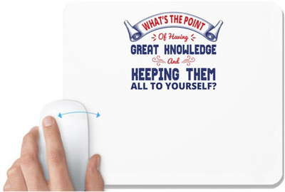 UDNAG White Mousepad 'Great knowledge | Donalt Trump' for Computer / PC / Laptop [230 x 200 x 5mm] Non Slip Base Mousepad(White)