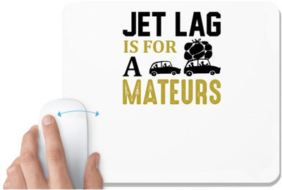 UDNAG White Mousepad 'Travelling | Just' for Computer / PC / Laptop [230 x 200 x 5mm] Non Slip Base Mousepad(White)
