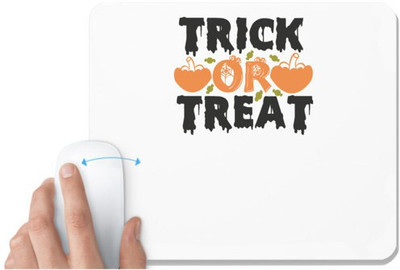 UDNAG White Mousepad 'Halloween | Trick or Treat_1' for Computer / PC / Laptop [230 x 200 x 5mm] Non Slip Base Mousepad(White)