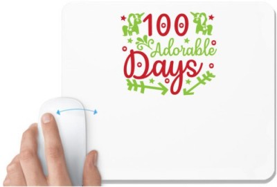 UDNAG White Mousepad 'Teacher Student | 100 adorable days-' for Computer / PC / Laptop [230 x 200 x 5mm] Mousepad(White)