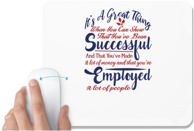 UDNAG White Mousepad 'Succesfull employed | Donalt Trump' for Computer / PC / Laptop [230 x 200 x 5mm] Non Slip Base Mousepad(White)