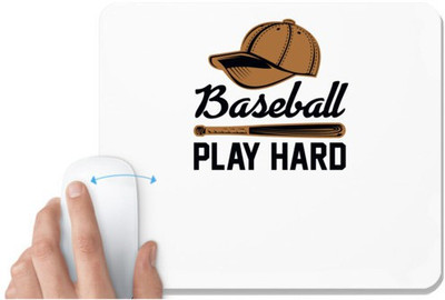 UDNAG White Mousepad 'Baseball | Baseball play' for Computer / PC / Laptop [230 x 200 x 5mm] Non Slip Base Mousepad(White)