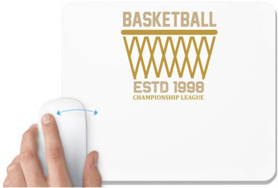 UDNAG White Mousepad 'Basketball | Basketball estd' for Computer / PC / Laptop [230 x 200 x 5mm] Mousepad(White)