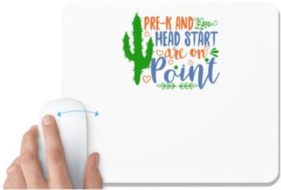 UDNAG White Mousepad 'Teacher Student | pre-k and heart start are on point' for Computer / PC / Laptop [230 x 200 x 5mm] Mousepad(White)