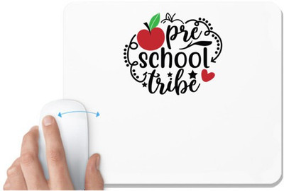 UDNAG White Mousepad 'Teacher Student | preschool tribe' for Computer / PC / Laptop [230 x 200 x 5mm] Non Slip Base Mousepad(White)