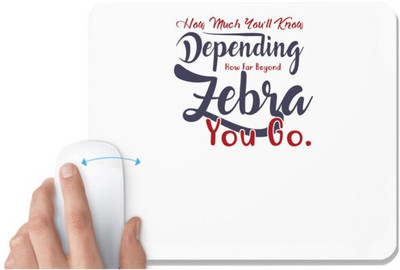 UDNAG White Mousepad 'How much you will know depending how far beyond | Dr. Seuss' for Computer / PC / Laptop [230 x 200 x 5mm] Non Slip Base Mousepad(White)