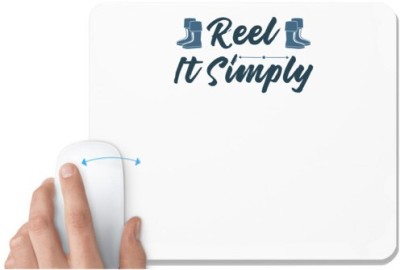 UDNAG White Mousepad 'Fishing | Reel it simply' for Computer / PC / Laptop [230 x 200 x 5mm] Mousepad(White)