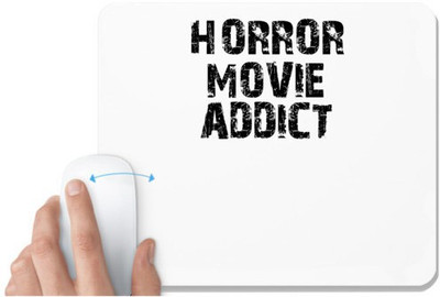 UDNAG White Mousepad 'Movie | horror movie addict' for Computer / PC / Laptop [230 x 200 x 5mm] Non Slip Base Mousepad(White)