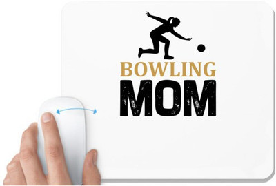 UDNAG White Mousepad 'Mother | Bowling MOM' for Computer / PC / Laptop [230 x 200 x 5mm] Non Slip Base Mousepad(White)