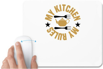 UDNAG White Mousepad 'Cooking | My kitchen' for Computer / PC / Laptop [230 x 200 x 5mm] Non Slip Base Mousepad(White)