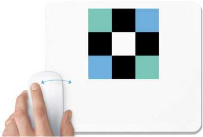 UDNAG White Mousepad 'Black blue green | Drawing' for Computer / PC / Laptop [230 x 200 x 5mm] Non Slip Base Mousepad(White)