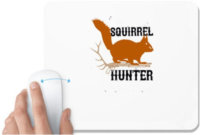 UDNAG White Mousepad 'Hunting | squirrel hunter' for Computer / PC / Laptop [230 x 200 x 5mm] Mousepad(White)