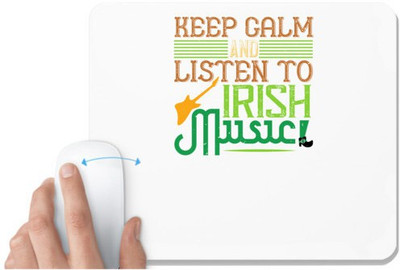 UDNAG White Mousepad 'Irish | keep calm and listen to irish music' for Computer / PC / Laptop [230 x 200 x 5mm] Mousepad(White)