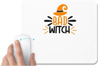 UDNAG White Mousepad 'Halloween | bad witch' for Computer / PC / Laptop [230 x 200 x 5mm] Non Slip Base Mousepad(White)