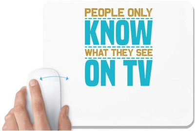 UDNAG White Mousepad 'TV | People only' for Computer / PC / Laptop [230 x 200 x 5mm] Mousepad(White)