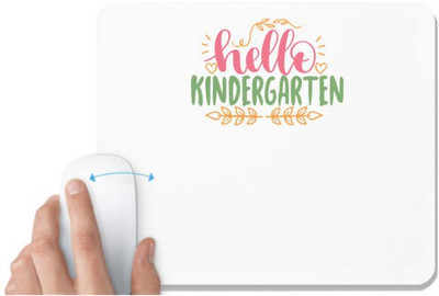 UDNAG White Mousepad 'Teacher Student | hello kindergarten' for Computer / PC / Laptop [230 x 200 x 5mm] Non Slip Base Mousepad(White)
