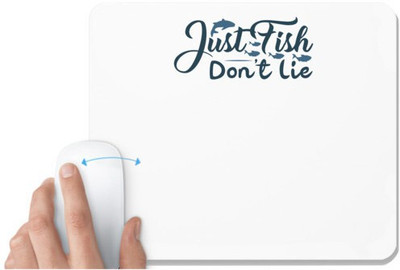 UDNAG White Mousepad 'Fishing | Just fish' for Computer / PC / Laptop [230 x 200 x 5mm] Mousepad(White)