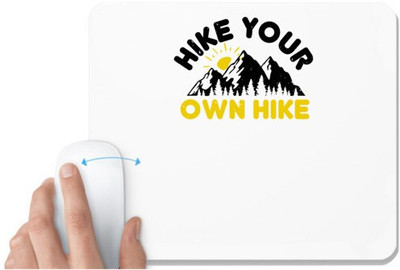 UDNAG White Mousepad 'Adventure | Hike Your Own Hike 01' for Computer / PC / Laptop [230 x 200 x 5mm] Non Slip Base Mousepad(White)