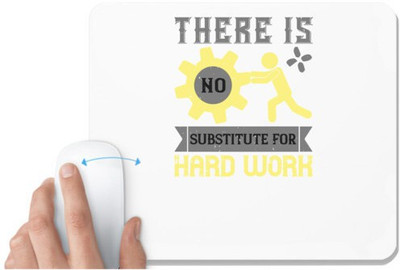 UDNAG White Mousepad 'labor | There is no substitute for hard work' for Computer / PC / Laptop [230 x 200 x 5mm] Mousepad(White)