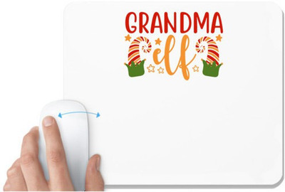 UDNAG White Mousepad 'Grand mother | Grandma elf' for Computer / PC / Laptop [230 x 200 x 5mm] Non Slip Base Mousepad(White)