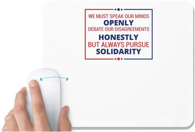 UDNAG White Mousepad 'Openly honestly solidarity | Donalt Trump' for Computer / PC / Laptop [230 x 200 x 5mm] Non Slip Base Mousepad(White)