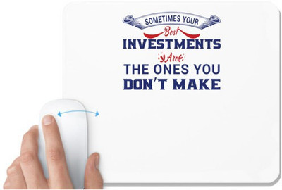 UDNAG White Mousepad 'Investment | Donalt Trump' for Computer / PC / Laptop [230 x 200 x 5mm] Non Slip Base Mousepad(White)