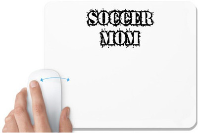 UDNAG White Mousepad 'Soccer | soccer mom' for Computer / PC / Laptop [230 x 200 x 5mm] Non Slip Base Mousepad(White)