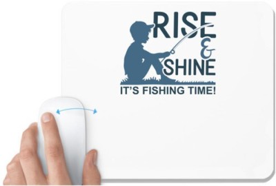 UDNAG White Mousepad 'Fishing | Rise & Shine' for Computer / PC / Laptop [230 x 200 x 5mm] Mousepad(White)