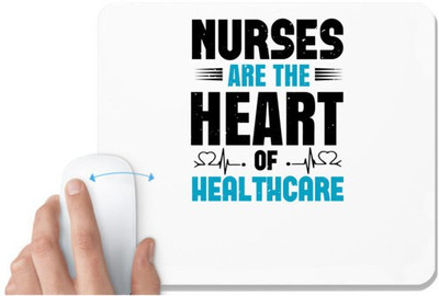 UDNAG White Mousepad 'Nurse | nurse are are heart healthcare' for Computer / PC / Laptop [230 x 200 x 5mm] Non Slip Base Mousepad(White)