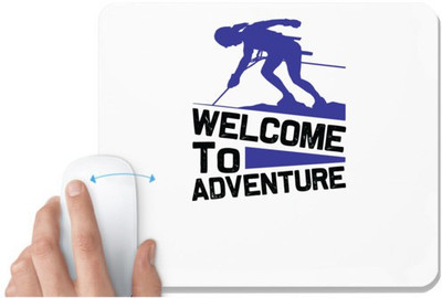 UDNAG White Mousepad 'Climbing | welcome to' for Computer / PC / Laptop [230 x 200 x 5mm] Non Slip Base Mousepad(White)