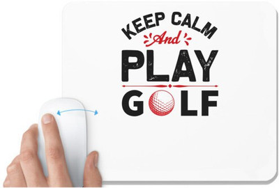 UDNAG White Mousepad 'Golf | Keep' for Computer / PC / Laptop [230 x 200 x 5mm] Non Slip Base Mousepad(White)