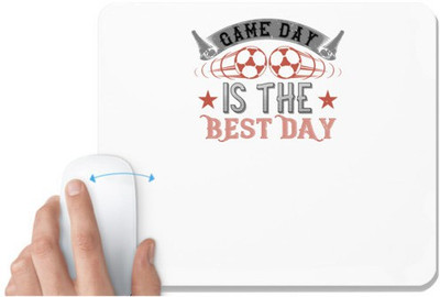 UDNAG White Mousepad 'Football | Game day is the best day 3' for Computer / PC / Laptop [230 x 200 x 5mm] Non Slip Base Mousepad(White)