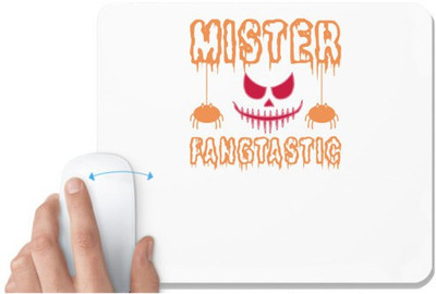 UDNAG White Mousepad 'Halloween | Mister Fangtastic copy' for Computer / PC / Laptop [230 x 200 x 5mm] Non Slip Base Mousepad(White)